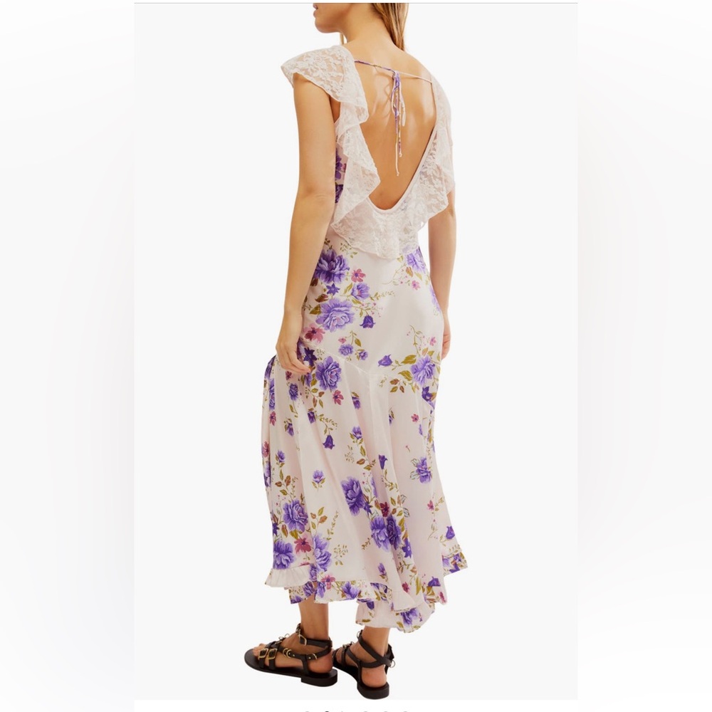 Free People Warm Hearts Lace & Satin Maxi Dress